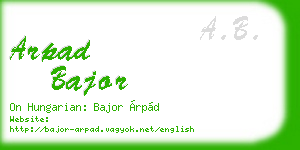 arpad bajor business card
